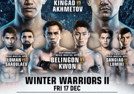 ONE Championship Announces Full Card for ONE: WINTER WARRIORS II on 17 December